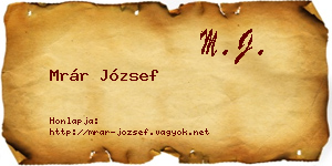 Mrár József névjegykártya
